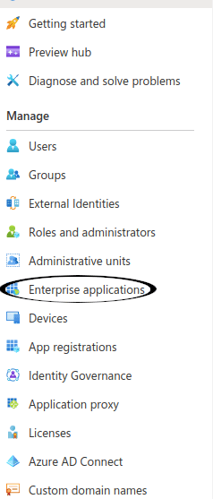 Azure Enterprise Applications button